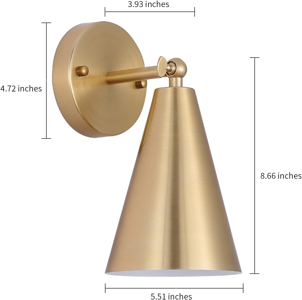 MWZ Gold Battery Operated Wall Sconces Set of Two,Wireless Indoor Lighting with Remote Control, Modern Dimmable 2 Color