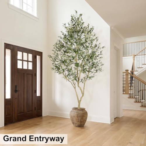 LYERSE Faux Olive Tree 9ft - Artificial Olive Tree Indoor for Home Decor