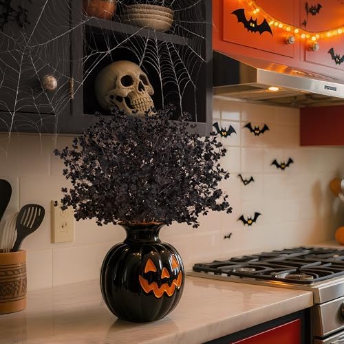 Der Rose 10Pcs Halloween Flowers Artificial Floral Stems for Gothic Decor