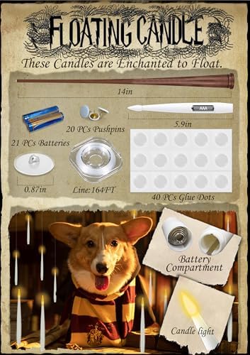 Floating Candles with Wand & 21 AAA Batteries Magic LED Flickering-20PCs