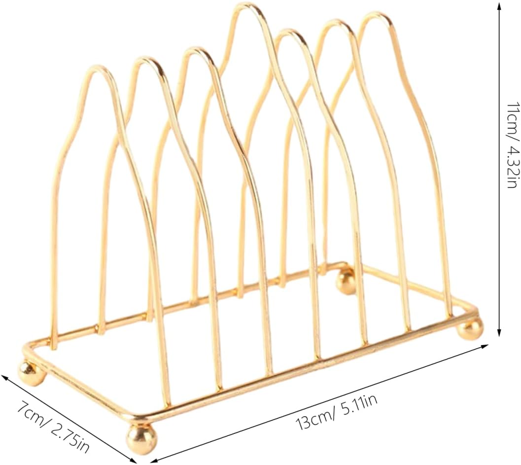 Iron Metal Plate Organizer Elegant Metal Dish Rack / Gold