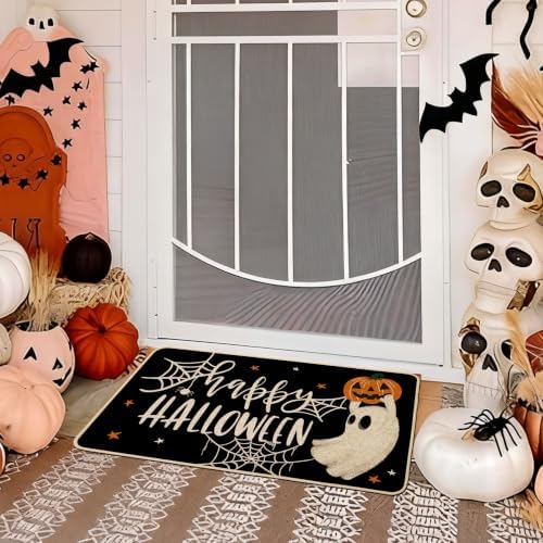 Baccessor Halloween Welcome Doormat Ghost Pumpkin 17x29 Inch
