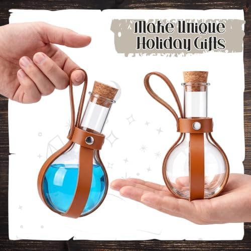Baderke 6 Set 3oz Plastic Potion Bottle with Cork Stopper, Coffee