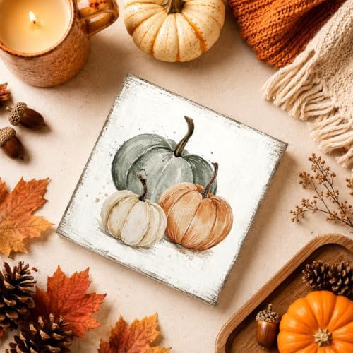 Fall Bathroom Decor Pumpkin Wood Sign Fall Wall Art