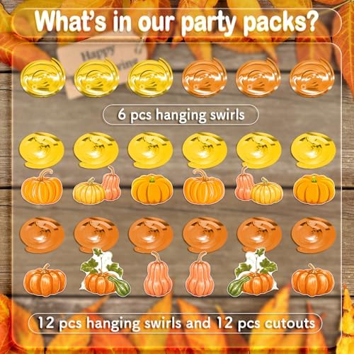 Fall Pumpkin Hanging Swirls, 30 Pcs