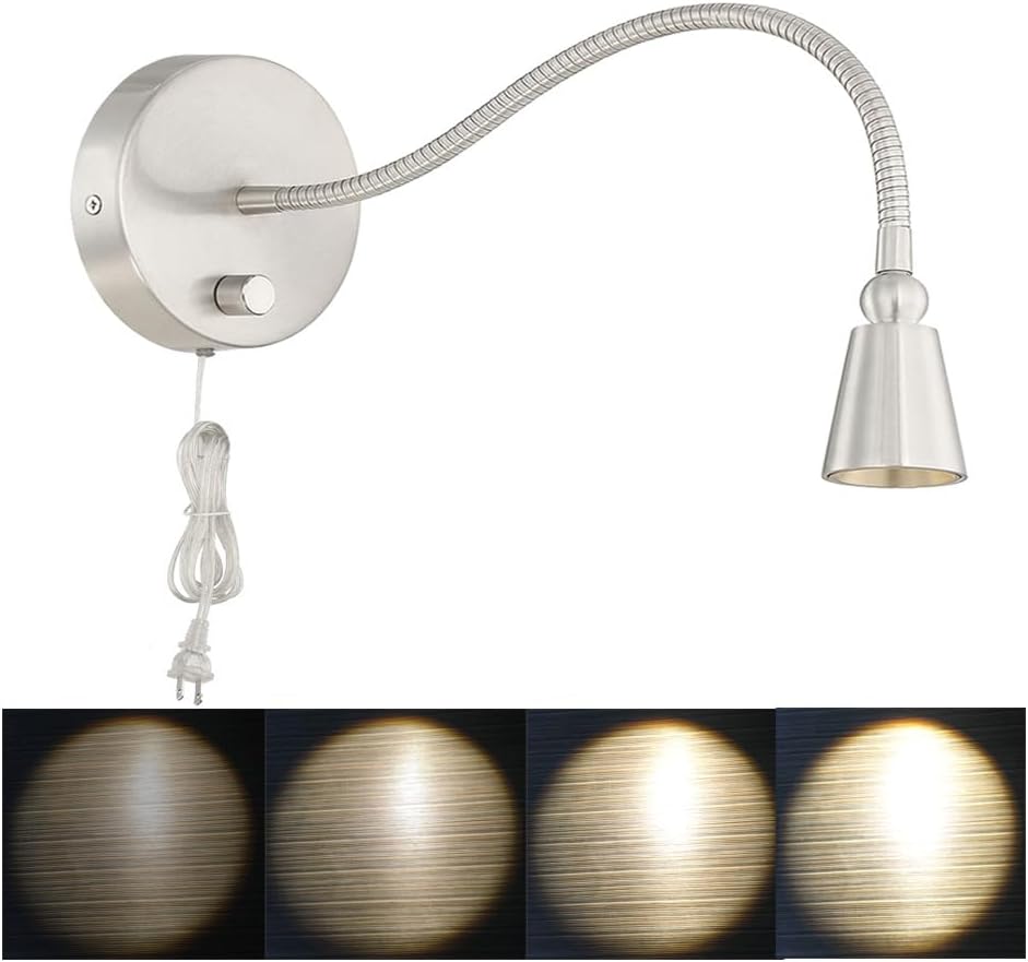 HomeFocus Bedside Wall Light,Eye-Caring LED Reading Wall Lamp,Dimmable Wall Light,Wall Sconces