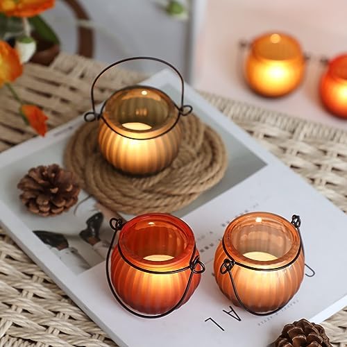 12Pcs Pumpkin Votive Candle Holders Set