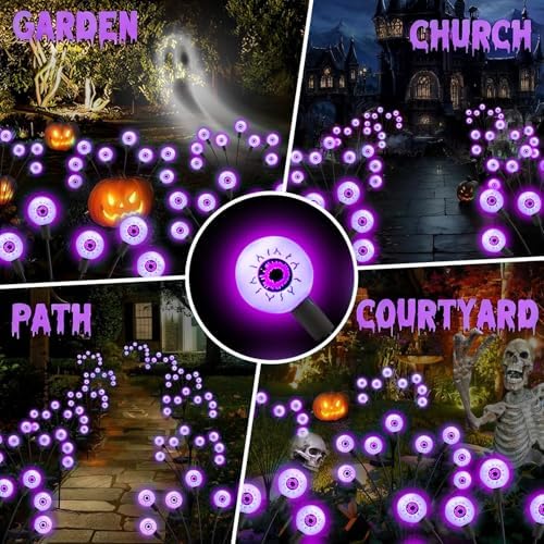 ASMAD Halloween Decorations Outdoor Solar Scary Eyeball Light,10Pack 80LEDs