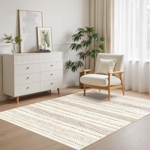 Nakagishi Boho 3x5 Area Rug Living Room Rugs Machine Washable Brown