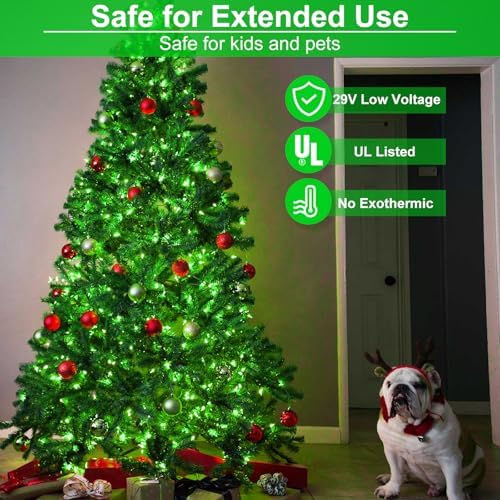 100FT 300 LED Christmas Lights Outdoor, Christmas Tree Lights, Green