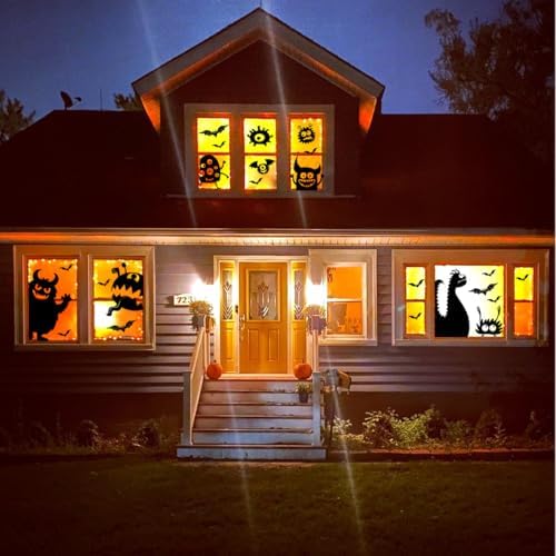 Large Halloween Window Clings Decorations Halloween Window Silhouette Decorations Scary Monster Silhouette Giant Halloween Stickers