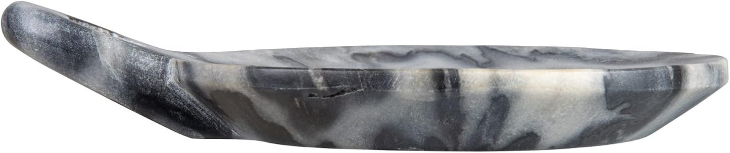 Hand-Carved Marble Dish / Gray / 7.5 x 6