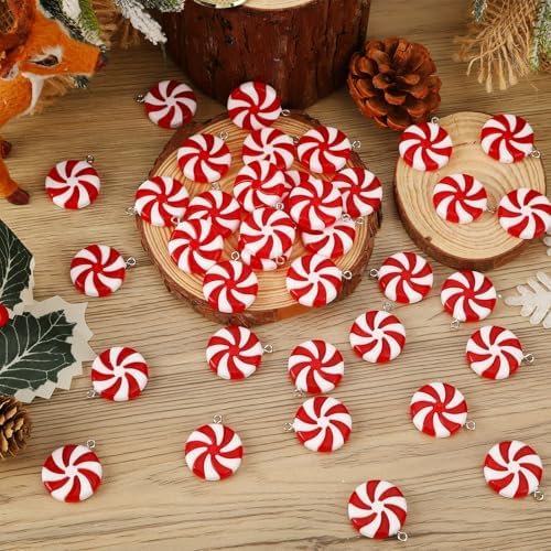 36Pcs Mini Christmas Peppermint Candy Ornaments for Tree