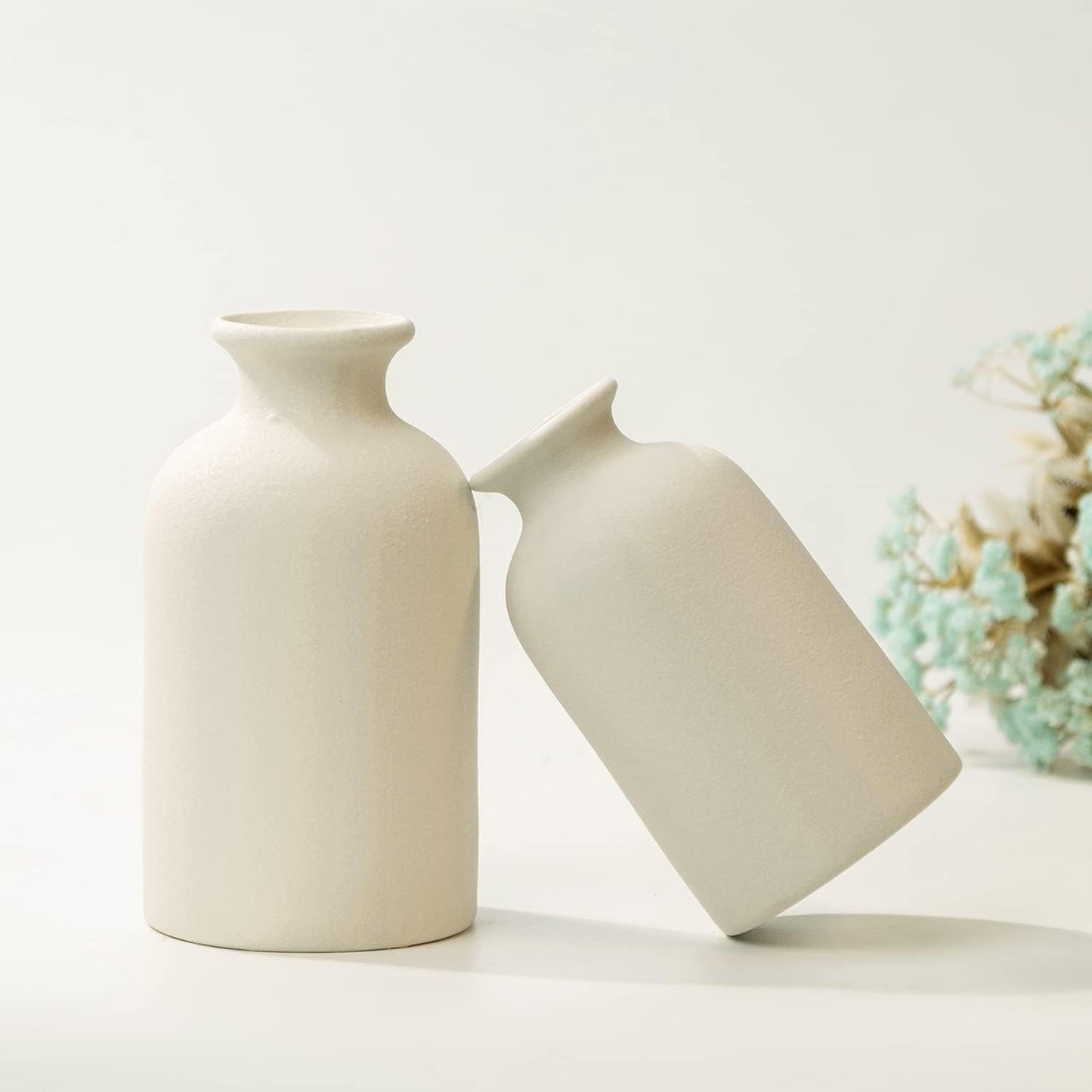 Hirdbrote Small Ceramic Vases for Decor / Milk White