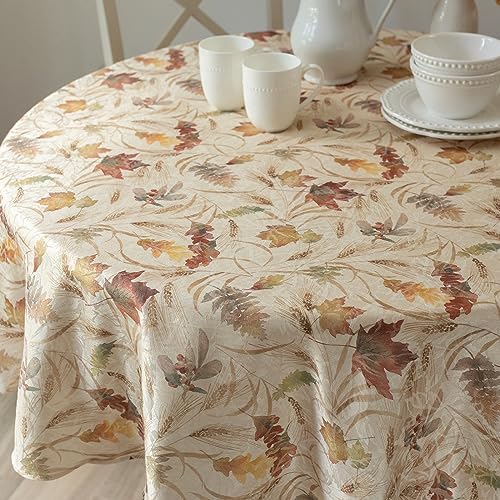 Benson Mills Natures Leaves Autumn Tablecloth (70" Round)