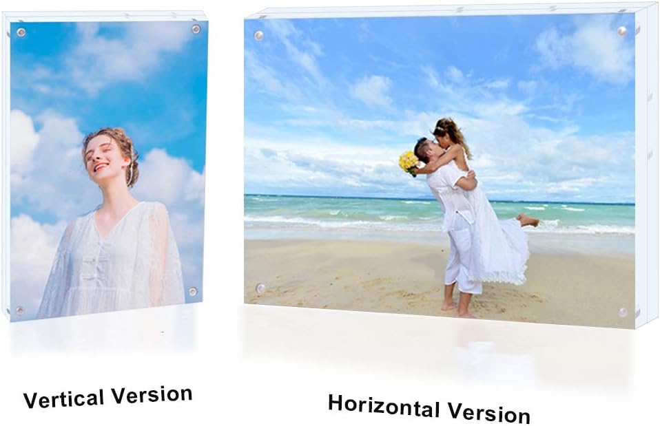 3Pack 8x10 Acrylic Photo Frames Double Sided Magnetic Picture Frame | with Stand Double Sided 10mm frame,placed