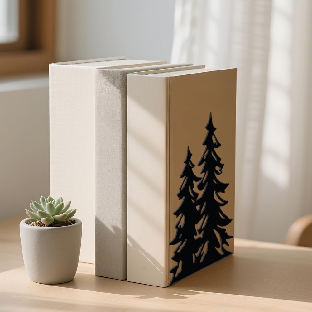 1 Pair Metal Decorative Bookend / Pine Tree