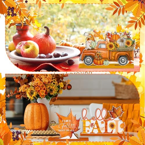Yousoontic 6 Pcs Fall Thanksgiving Table Decor, Fresh, Orange