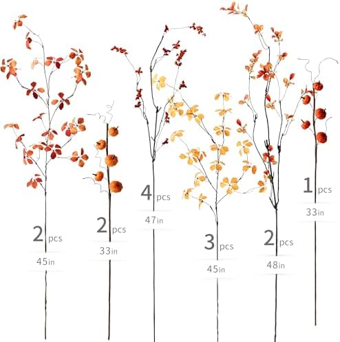 MISSPIN Artificial Flowers with Greenery Stems Faux Plants Indoor Branches for Tall Vase Ultra-Realistic, 14 Pcs Wedding Centerpieces, Home Decor & DIY Bouquets
