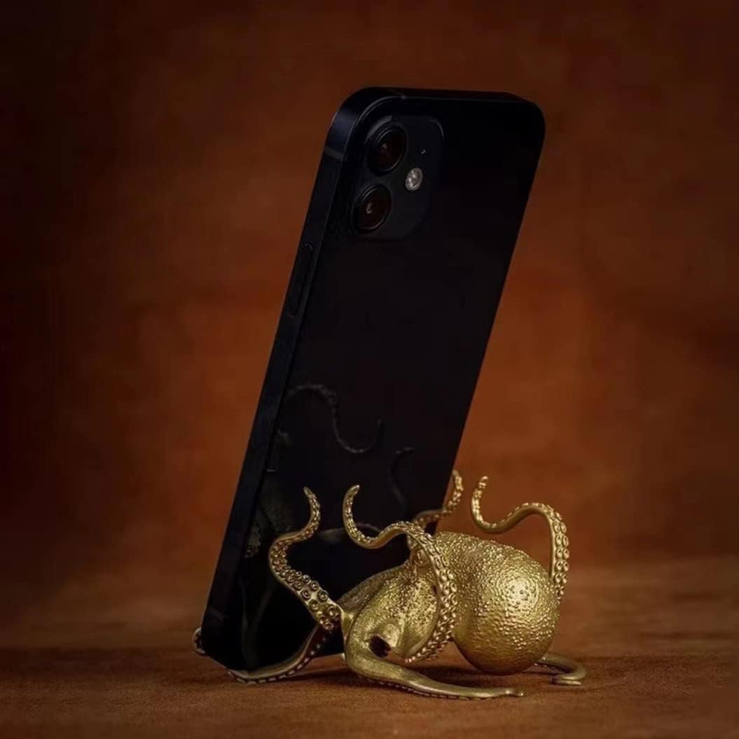 Metal Octopus Cuttlefish Figurines Statue Desk Stand for Phone Bracket Pen Spectacles / Sliver