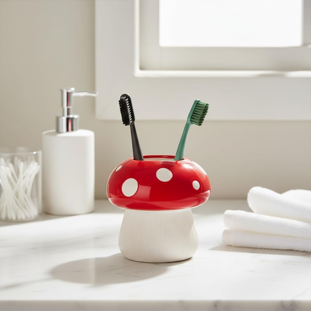 Toothbrush Holder / Mushroom Toothbrush Holder / Red