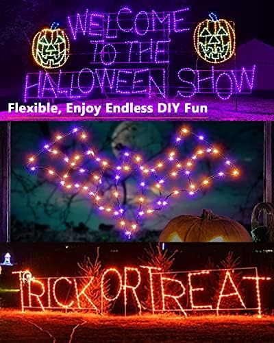 Brizled Solar Halloween Purple Fairy Lights, Outdoor Halloween String Light