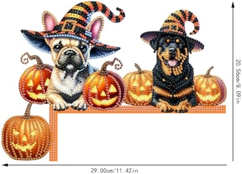 DIY Diamond Art Wooden Door Corner Decoration – Halloween Frame Sign Kit, Creative Wall Art Mosaic Frame Sign for Home Decor & Gifts
