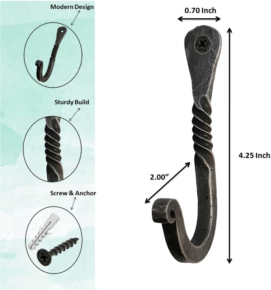 Hand Forged Twisted Wall Hook