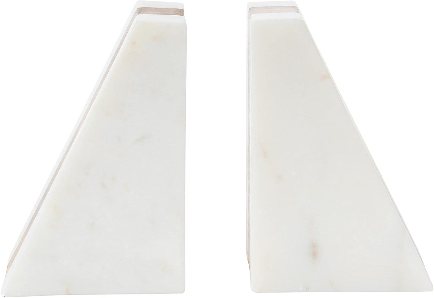 Marble Geometric Bookends / White