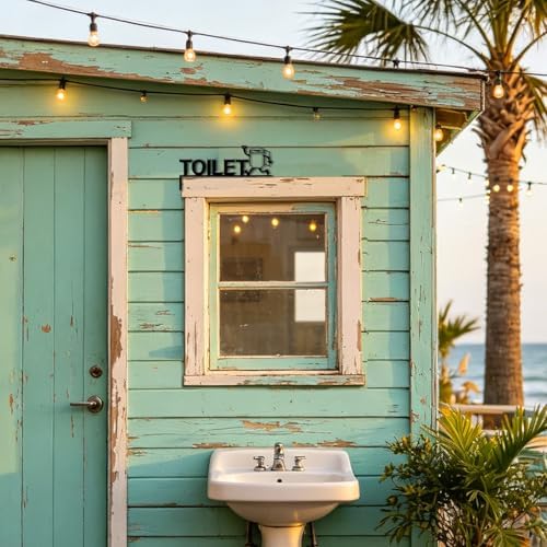 CUTHOLLOW Humorous Toilet Door Topper Sign Metal Wall Art Decor