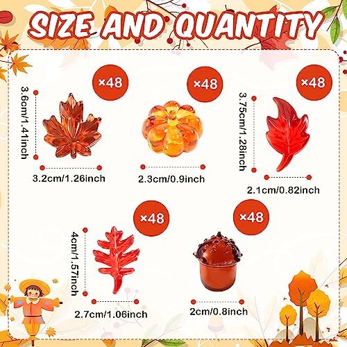 Deekin 240 Pcs Fall Thanksgiving Ornaments, Fall Vase Filler