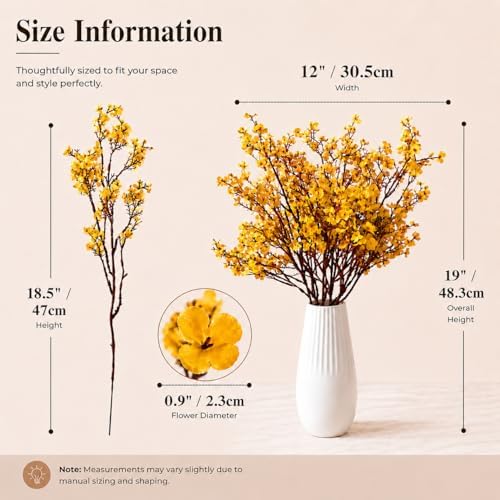Mandy's 6 Bundles Artificial Dark Yellow Baby’s Breath Flowers