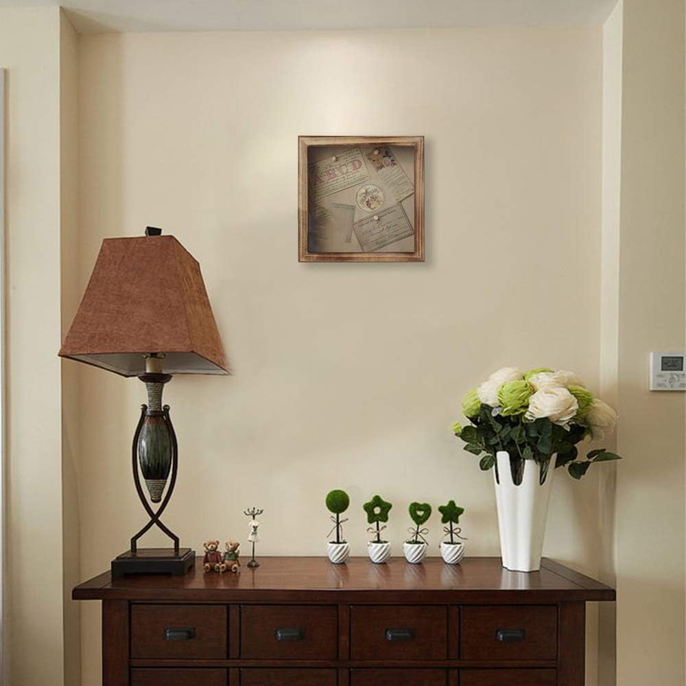 Freezing point Shadow Box Frame 10x10 Shadow Box Display Case with Linen Back Memorabilia Awards Medals Bouquet Photos