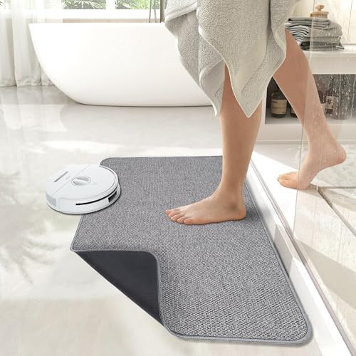 Bath Mat,Ultra Thin Bathroom Rugs,Rubber Bath Mats for Bathroom,No Slip Bath Rugs,Quick Dry,Machine Washable,Low