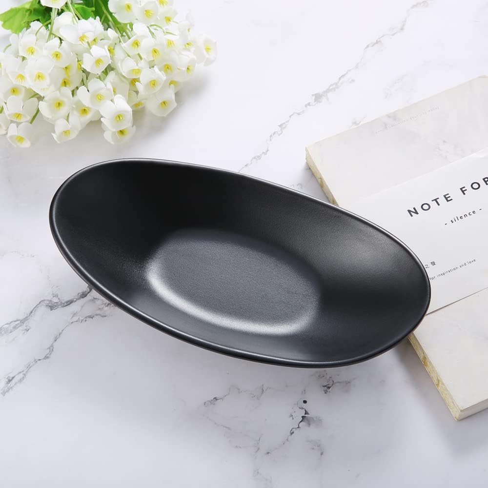 Ring Dish Centerpiece Jewelry Tray Key Tray Organizer for entryway / Big Oval / Black