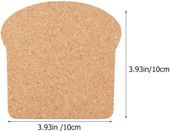Toast Shaped Cork Coasters Heat-Resistant Cup Mats / 3.93 x 3.93 x 0.19 / Set of 10