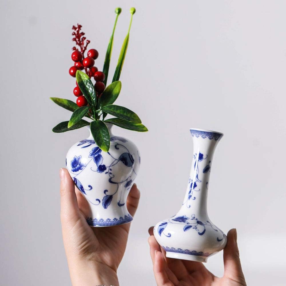 Chinese Ceramic Vase Set / Light Blue / Set of 3
