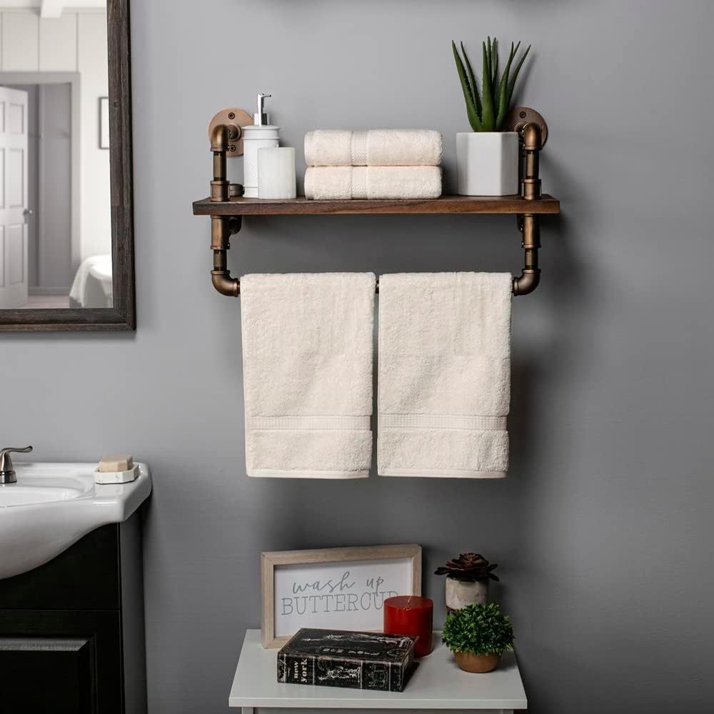 SUPERIOR Egyptian Cotton Plush & Absorbent, Hand Towel Set of 4, Cream | Quick Dry, Soft Luxury Towel Set, Bath
