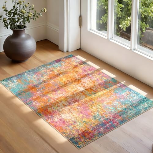 RELEANY Washable 2'x3' Abstract Area Rug for Living Room Starlight