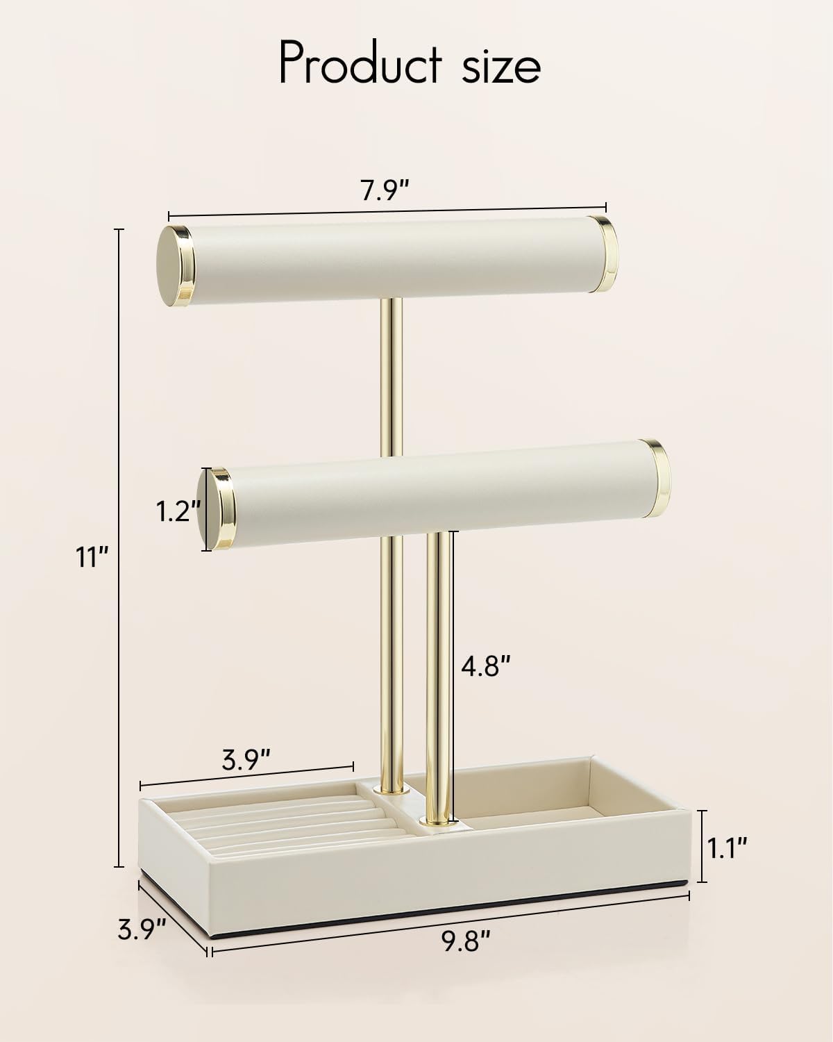 Tray / Jewelry Holder Display / Cloud White / 2 Tier