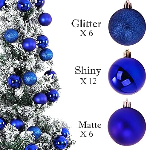 Emopeak 24 Count Navy Blue Christmas Balls Ornaments 2.5 Inch