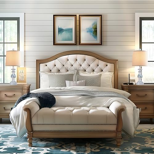 PARTPHONER Traditional Table Lamp Set of 2, Rustic Farmhouse Table Lamps for Living Room Bedroom, 22" Bedside Desk
