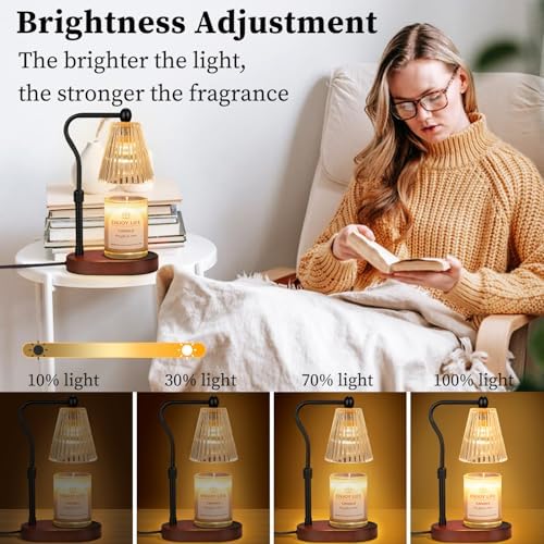 seenlast Candle Warmer Lamp with Timer Dimmer Adjustable Height,Mothers Day Gifts,Electric Wax Warmer Vintage Home