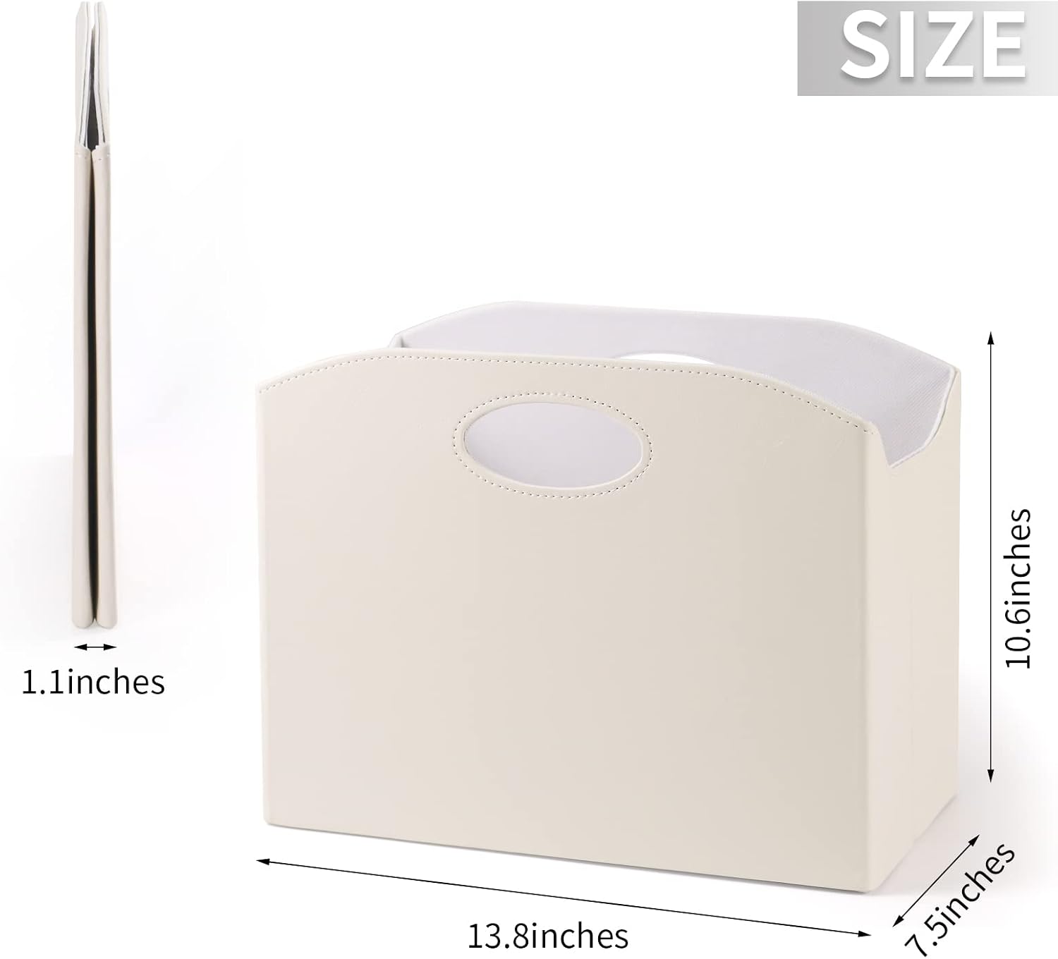 EZDeco Magazine Holder Foldable Magazine Rack Floor PU Leather File Holder Newspaper Book Storage Magazine Basket