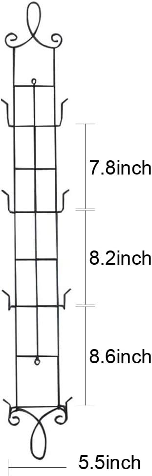 HOHIYA 42" Wall Plate Display Rack 2 Pack 4 Tier Metal Holder Black | Wall-mounted display rack organizes collectible