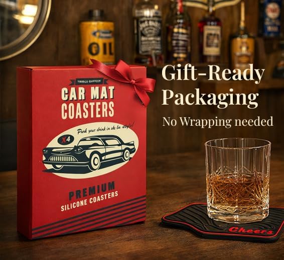 Silicone Drink Coasters / Funny Gag Novelty Car Enthusiasts Lovers Gifts for Men Him Ideas