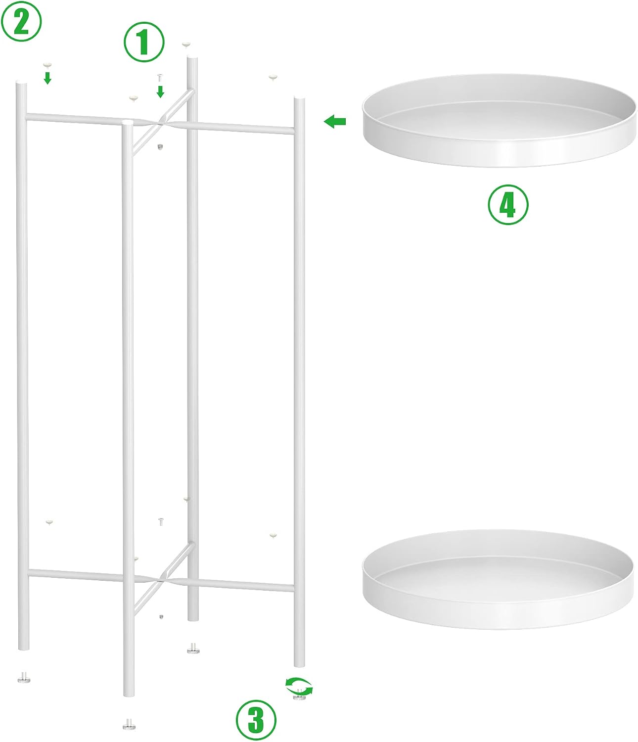 2 Tier Plant Stand Indoor Outdoor - 10.5in Width 24in Tall Flower Pot Rack | Heavy Duty Metal Plant Table Planter