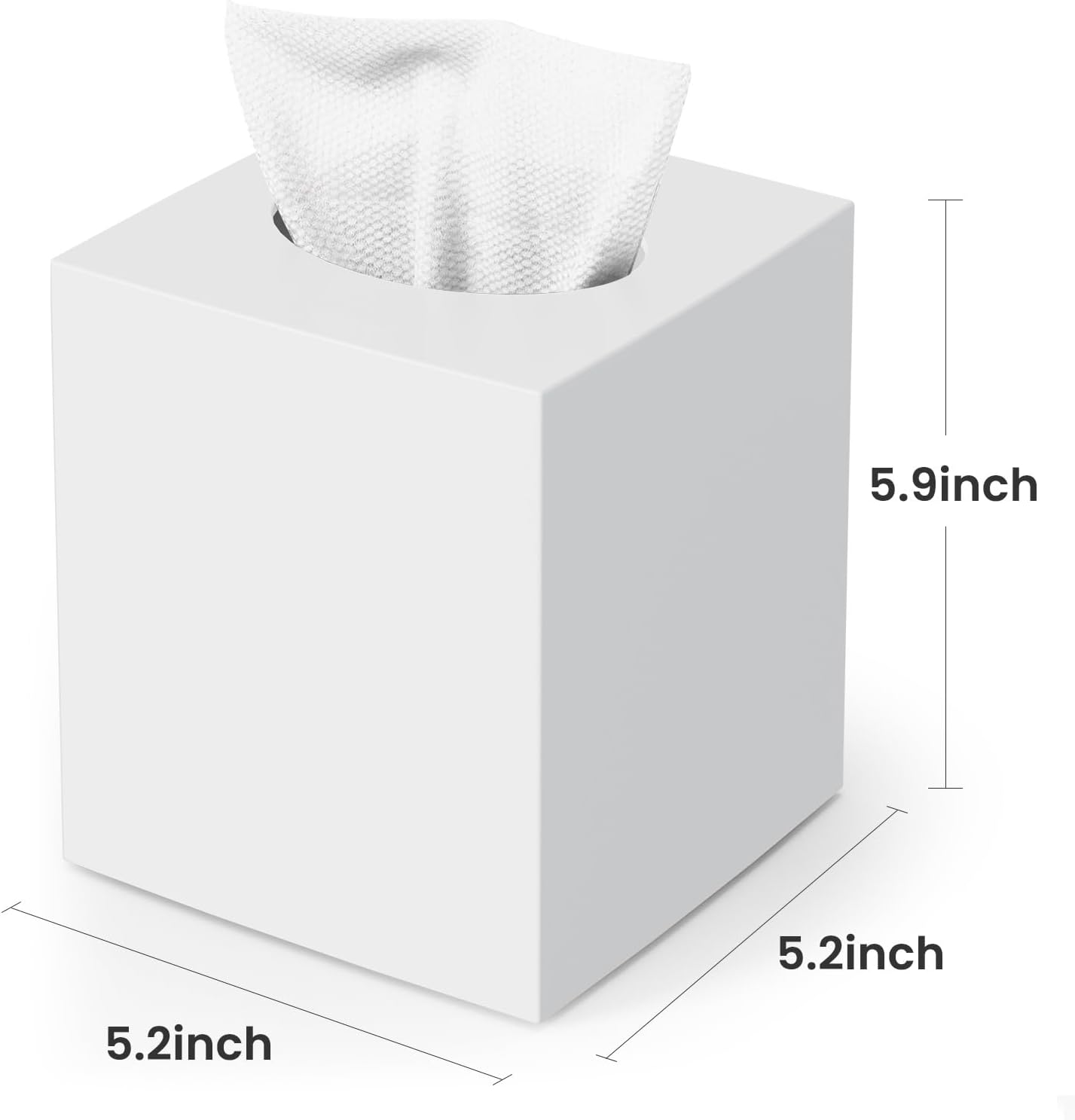 Square Modern Facial Acrylic Tissue Holder Napkin Dispenser Accessories / White / 1 Tissue Box Cover