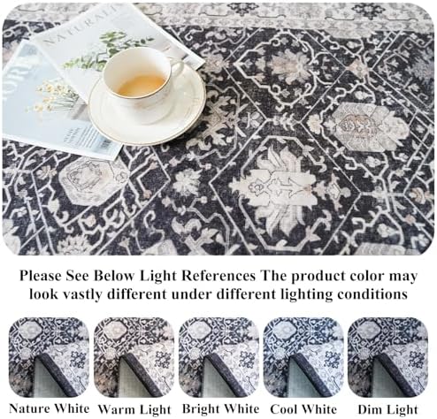 Hallway Washable Runner Rug - 2'6x12 Kitchen Rugs Entryway Rug Runner Vintage Soft Floor Mat Non Slip Indoor Farmhouse
