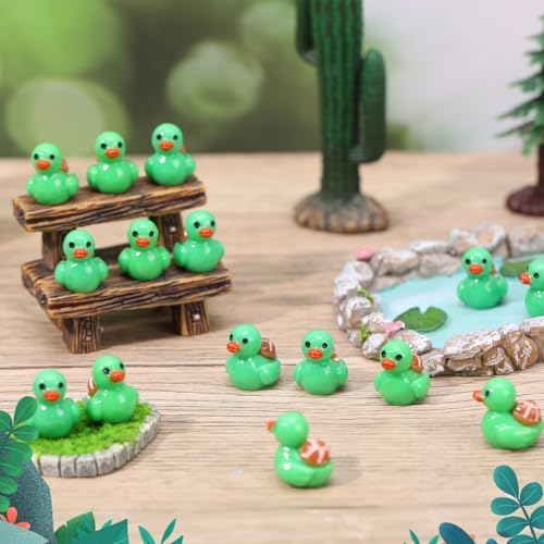 50 Pcs Turtle Ducks Toy Figures, Mini Turtle Resin Ducks Bulk